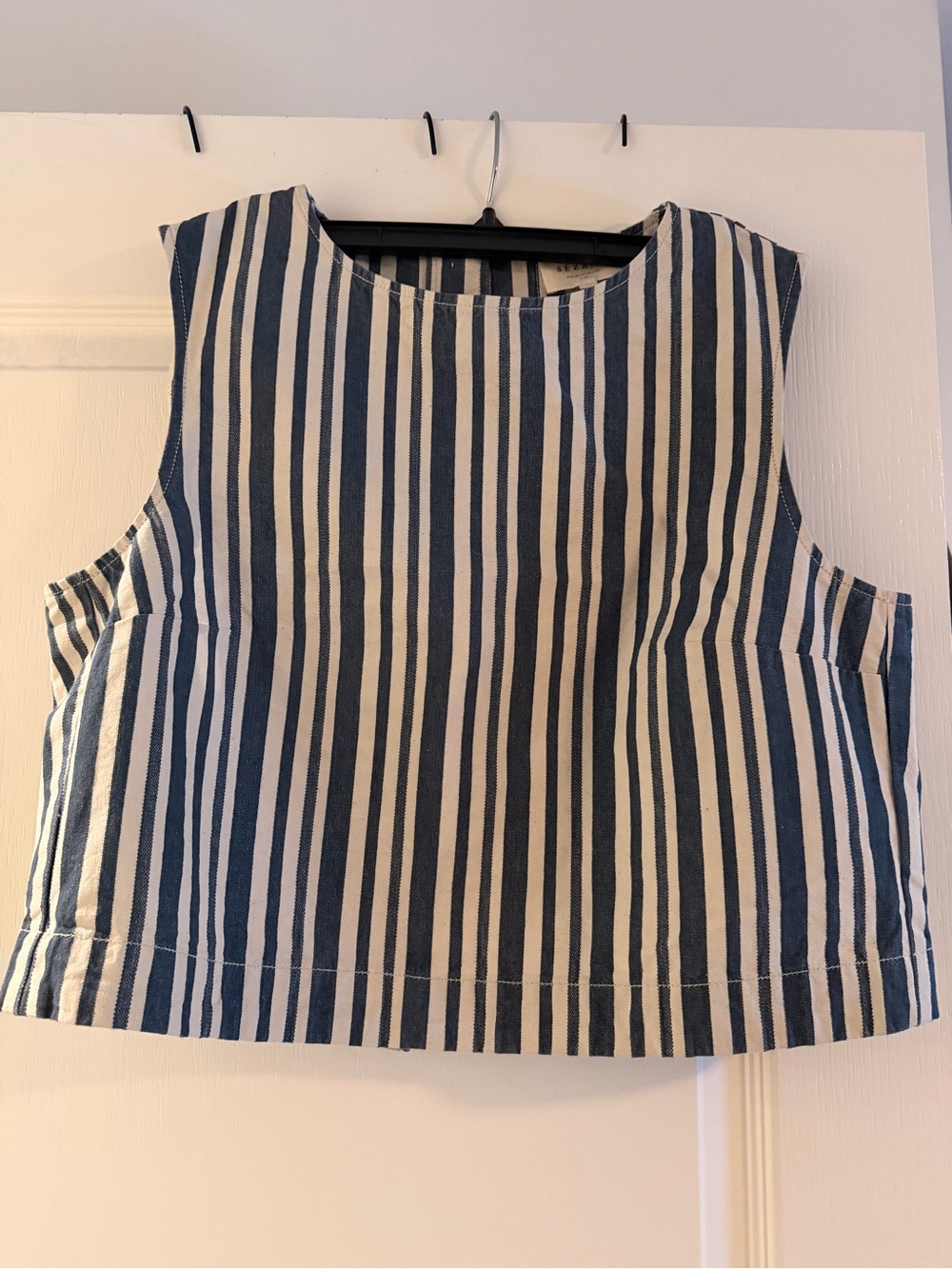 Sézane Davy Striped Sleeveless Crop Top, Sz 42/US 10